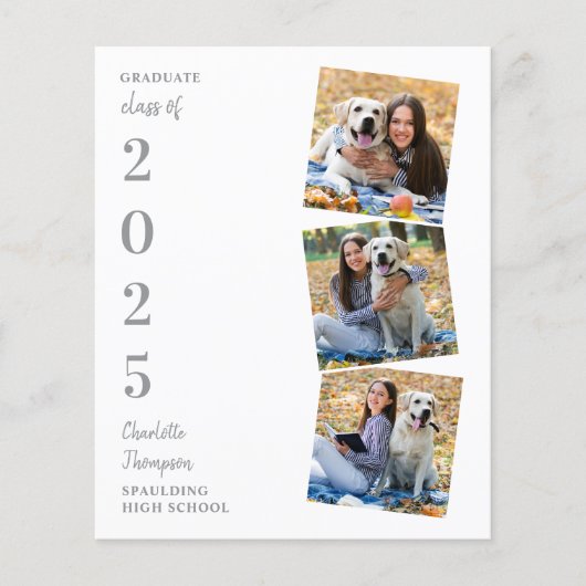 Budget Moderne Foto Collage Graduation Invitations (Voorkant)