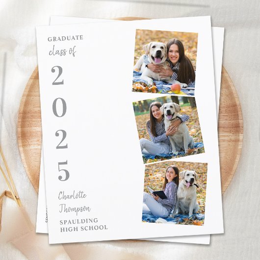 Budget Moderne Foto Collage Graduation Invitations