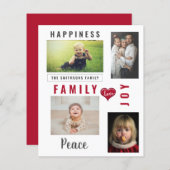 Budget Moderne Foto Collage wenst Holiday Card (Voorkant / Achterkant)