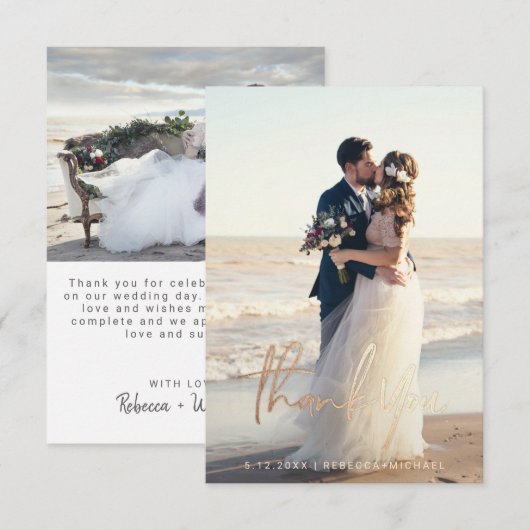 Budget Moderne Foto Dankkaartjes Kaart (Voorkant / Achterkant)