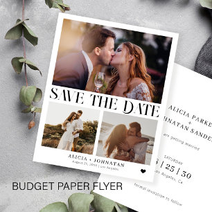 Budget moderne foto eenvoudige trouwkaart save the flyer