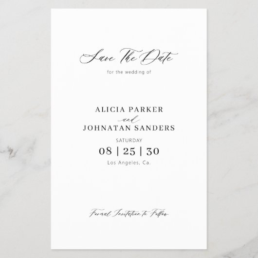 Budget moderne foto elegante bruiloft opslaan van  flyer (Achterkant)