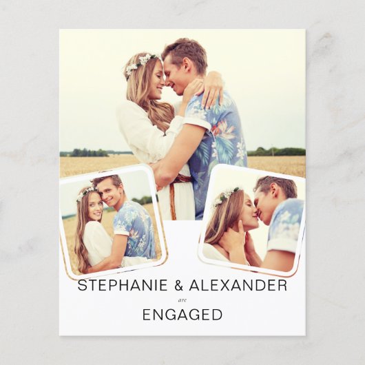 Budget Moderne Foto Engagement Party Uitnodiging (Voorkant)