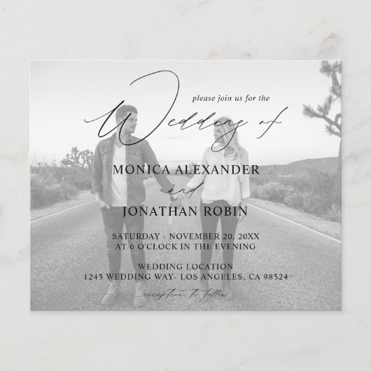 Budget Moderne Foto horizontaal 4 B&W Wedding Flyer (Voorkant)