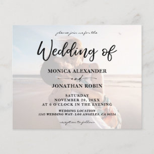Budget Moderne Foto Horizontal 2 Wedding Flyer