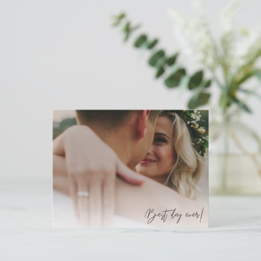 Budget Moderne foto Huwelijksbudget Dank u Briefkaart (Staand voorkant)