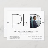 Budget Moderne Foto PhD Afstuderen Uitnodiging (Voorkant / Achterkant)