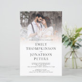 Budget Moderne Foto QR Code Wedding Uitnodiging (Staand voorkant)