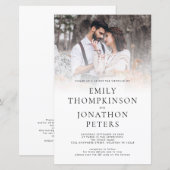 Budget Moderne Foto QR Code Wedding Uitnodiging (Voorkant / Achterkant)