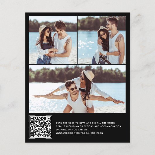 Budget Moderne Foto QR Code Wedding Uitnodiging (Achterkant)