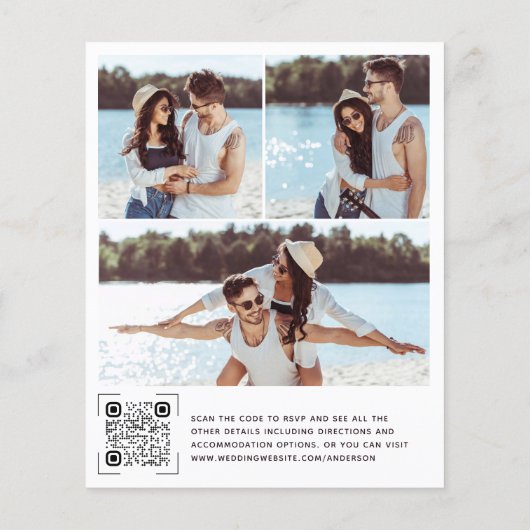 Budget Moderne Foto QR Code Wedding Uitnodiging (Achterkant)