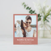 Budget Moderne Foto QR Code Wedding Uitnodiging (Staand voorkant)