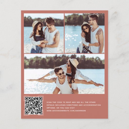 Budget Moderne Foto QR Code Wedding Uitnodiging (Achterkant)
