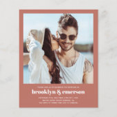 Budget Moderne Foto QR Code Wedding Uitnodiging (Voorkant)