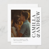 Budget Moderne Foto QR Code Wedding Uitnodiging (Voorkant / Achterkant)