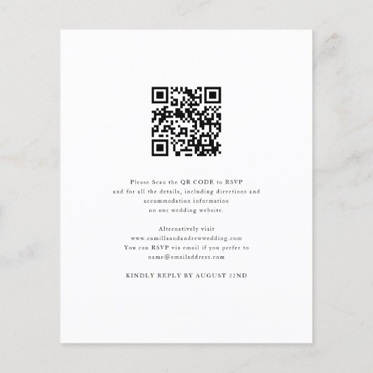 Budget Moderne Foto QR Code Wedding Uitnodiging (Achterkant)