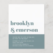 Budget Moderne Foto QR Code Wedding Uitnodiging (Voorkant)