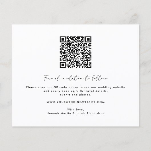 Budget Moderne foto Save the Date Flyer (Achterkant)