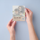 BUDGET Moderne FOTO Save the Date QR CODE RSVP Flyer (Hand)