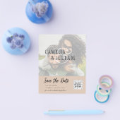 BUDGET Moderne FOTO Save the Date QR CODE RSVP Flyer (Enkel)
