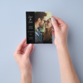 Budget Moderne Foto & Side Save the Date - Black Flyer (Hand)