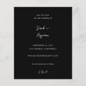 Budget Moderne Foto & Side Save the Date - Black Flyer (Achterkant)