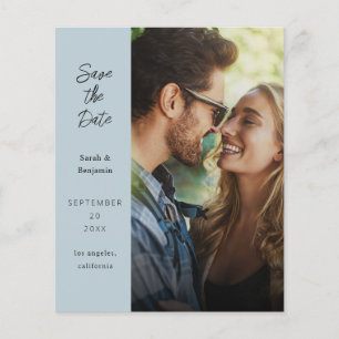 Budget Moderne Foto & Side Save the Date - D Blue