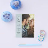 Budget Moderne Foto & Side Save the Date - D Blue Flyer (Enkel)