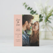Budget Moderne Foto & Side Save the Date - Natural (Staand voorkant)