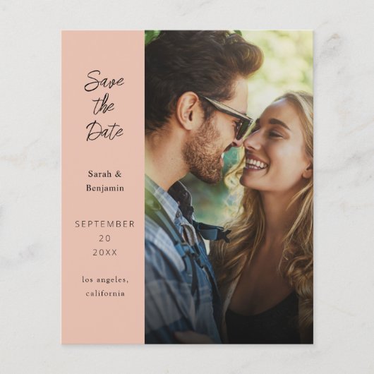 Budget Moderne Foto & Side Save the Date - Natural (Voorkant)