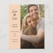 Budget Moderne Foto & Side Save the Date - Peach (Voorkant)