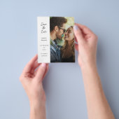 Budget Moderne Foto & Side Save the Date - White Flyer (Hand)