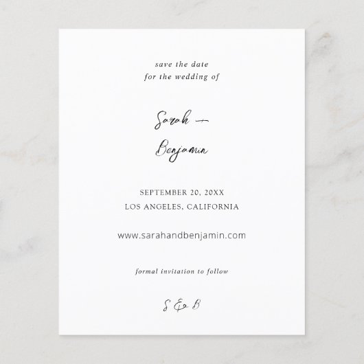 Budget Moderne Foto & Side Save the Date - White Flyer (Achterkant)