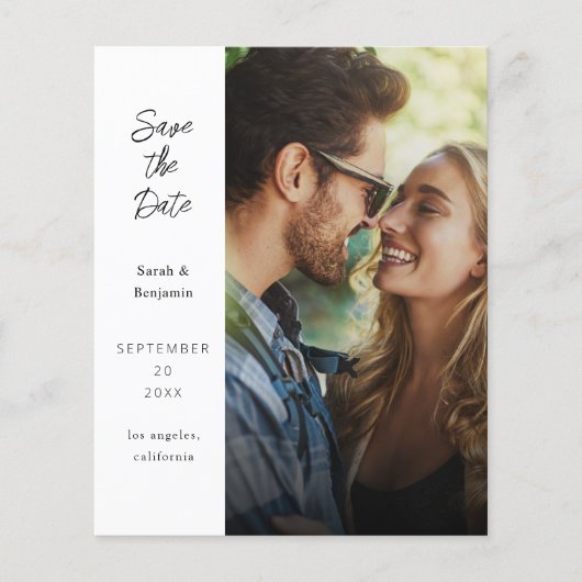 Budget Moderne Foto & Side Save the Date - White Flyer (Voorkant)