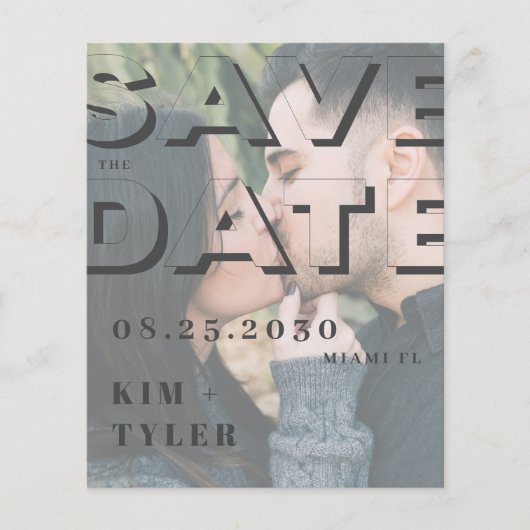 Budget moderne foto trouwkaart save the date flyer (Voorkant)