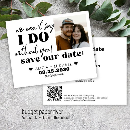 Budget moderne foto trouwkaart save the date flyer