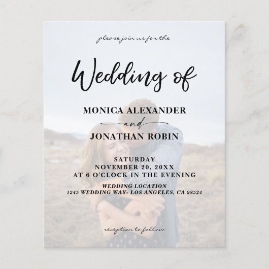Budget Moderne Foto Vertical 2 Wedding Flyer (Voorkant)