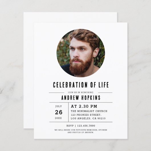 Budget Moderne foto viering van het leven (Voorkant / Achterkant)