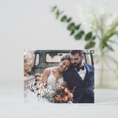 Budget Moderne Foto Wedding Bedankt Briefkaart (Staand voorkant)