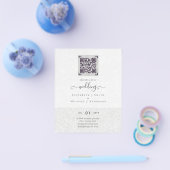 BUDGET Moderne FOTO Wedding INVITE QR CODE RSVP Flyer (Enkel)