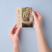 Budget Moderne Foto & Zijde Save the Date - Perzik Flyer (Hand)