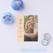 Budget Moderne Foto & Zijde Save the Date - Perzik Flyer (Enkel)