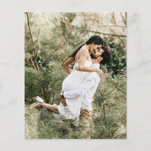 Budget Moderne foto Zwart-wit bruiloft Flyer (Achterkant)