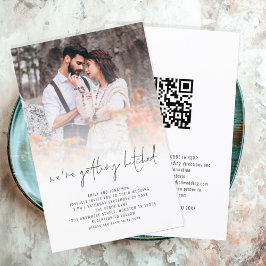 Budget Moderne Fotobekleding QR Code Wedding Invit