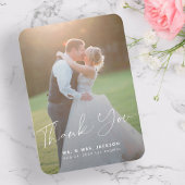 Budget moderne fotobruiloft bedankt MINI SIZE Notitiekaartje
