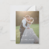 Budget moderne fotobruiloft bedankt MINI SIZE Notitiekaartje (Voorkant)