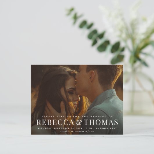 Budget Moderne Fotobruiloft Briefkaart (Staand voorkant)
