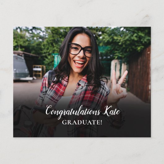 Budget Moderne Fotocollage Afstudeeruitnodiging (Achterkant)