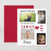 Budget moderne fotocollage wensen kerstkaart (Voorkant / Achterkant)