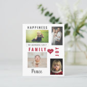 Budget moderne fotocollage wensen kerstkaart (Staand voorkant)